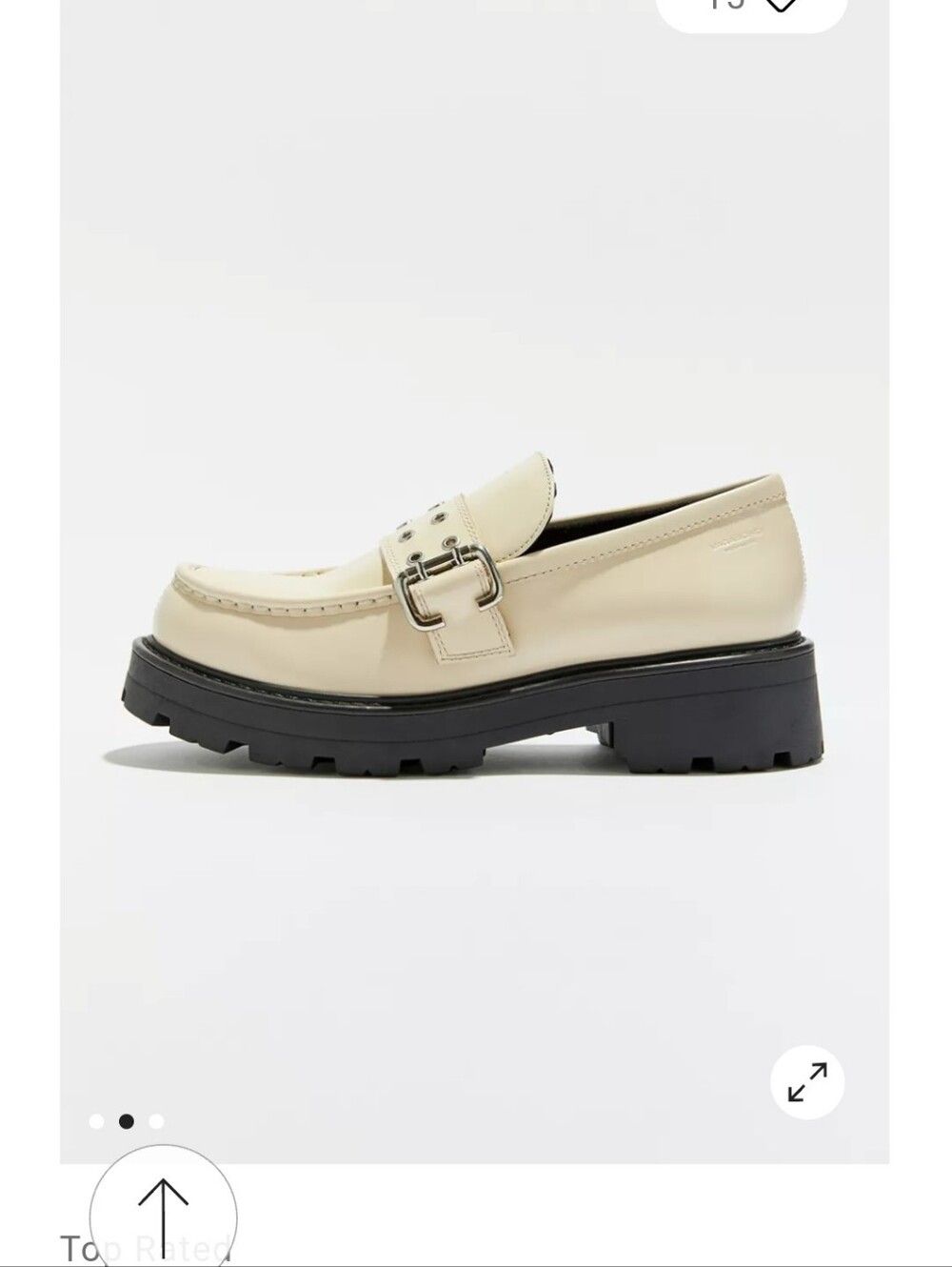 VAGABOND Chunky Cream Loafers with Black Lug Sole - Picture 2 of 15